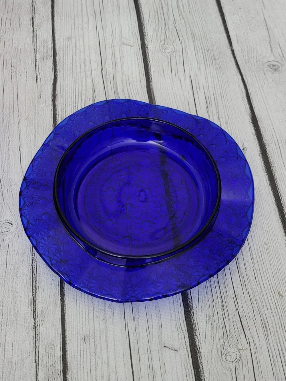 Vtg. Cobalt Blue Glass Butter Dish with Dome Lid